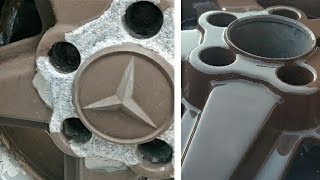 Restoring vintage Mercedes Ronal rims 190e Euro spec 2.0 extreme oxidation recovery part 1