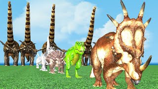 Paint Animals Gorilla Cow Lion Elephant Dinosaurs Fountain Crossing Animal Cartoon