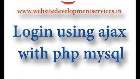 Login using Jquery Ajax & Php mysql | Jquery Ajax Login