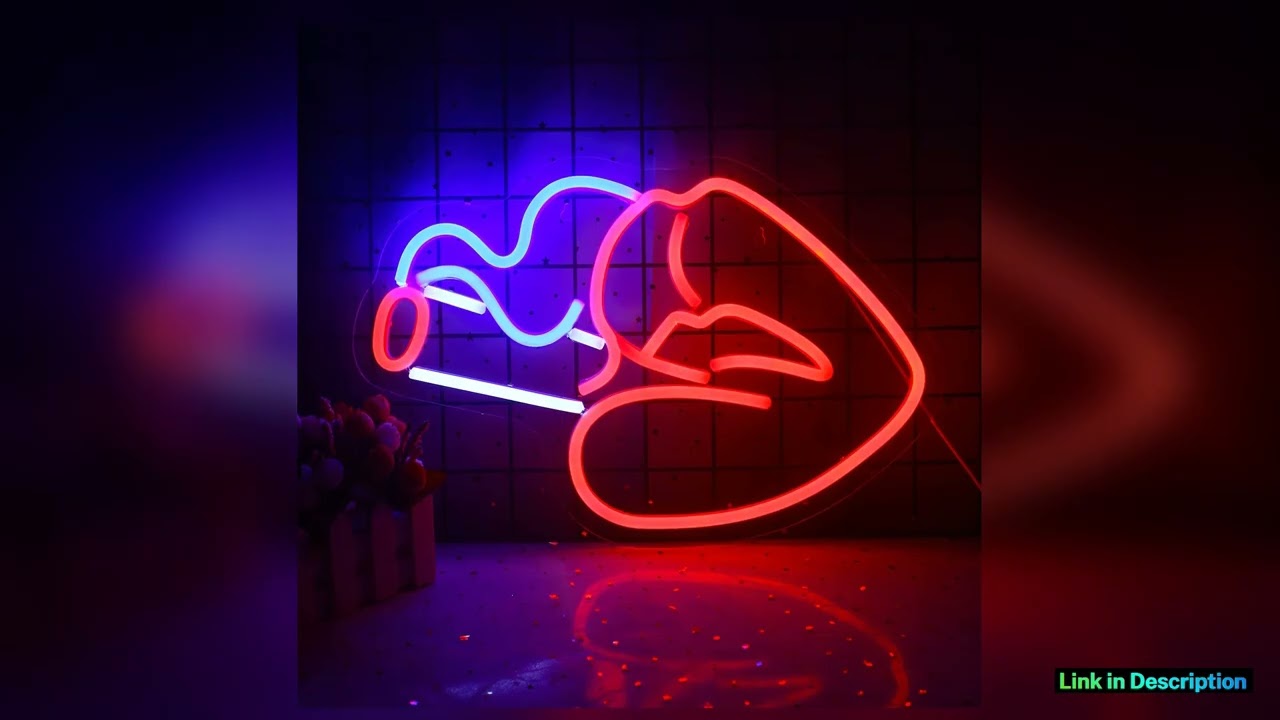 FAXFSIGN Smoking Mouth Neon Sign Custom LED Light Bar Party Wall Art Hanging Sign Light Room Decor