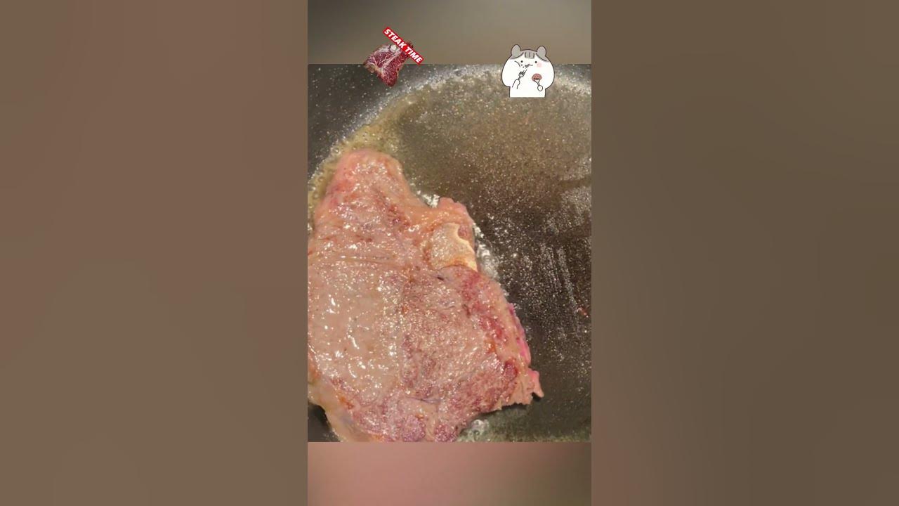ASMR sound sizzling steak in butter so good! Recipe #shorts