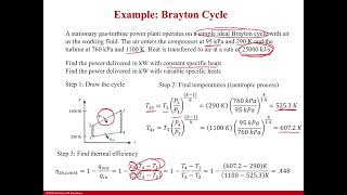 Example: Ideal Brayton Cycle - Constant and Variable Specific Heats