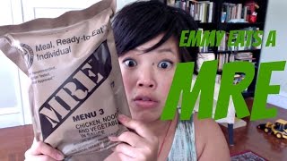 Emmy Eats an MRE  tasting a Meal, Ready to Eat