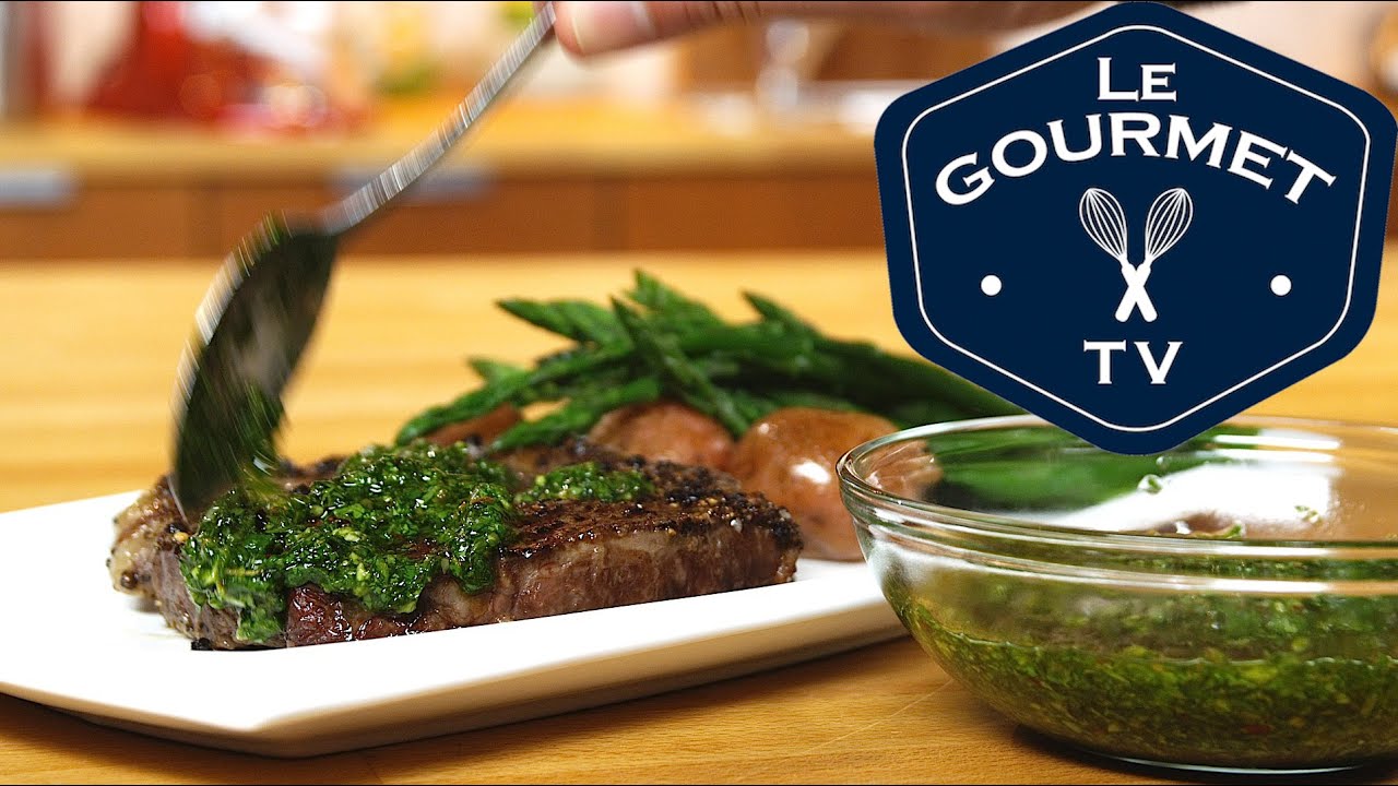 Black Pepper Crusted Steak with Chimichurri Sauce Recipe - LeGourmetTV | Glen And Friends Cooking