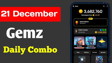Gemz daily combo today 21 December| Gemz daily combo card | today Combo gemz