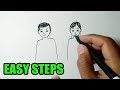How to draw people easy | MAN AND WOMAN DRAWING