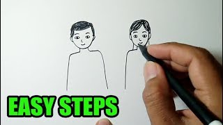 How to draw people easy | MAN AND WOMAN DRAWING | Paano Mag Drawing Ng Tao