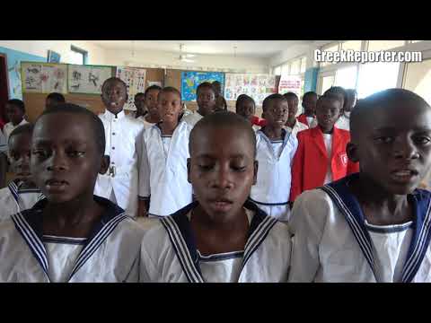 Students Sing the Greek National Anthem in Ghana