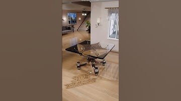 Glass Table Transforms from Round to Square | Sleek Convertible FurnitureDesign #shorts #ytshorts