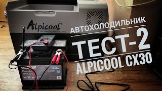 Тест-2.  Работа охлажденного автохолодильника Alpicool CX30 от аккумулятора 12 в
