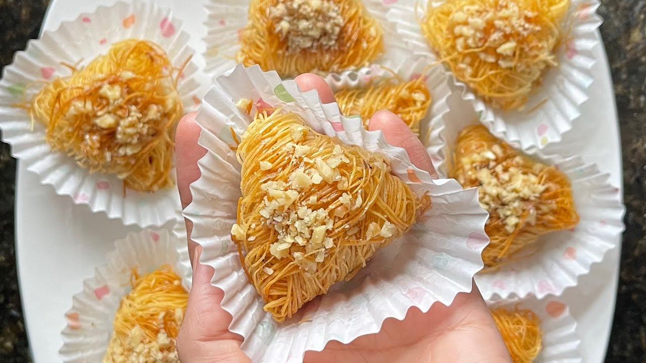 Triangular nuts kunafa recipe / مثلثات الكنافة بالمكسرات