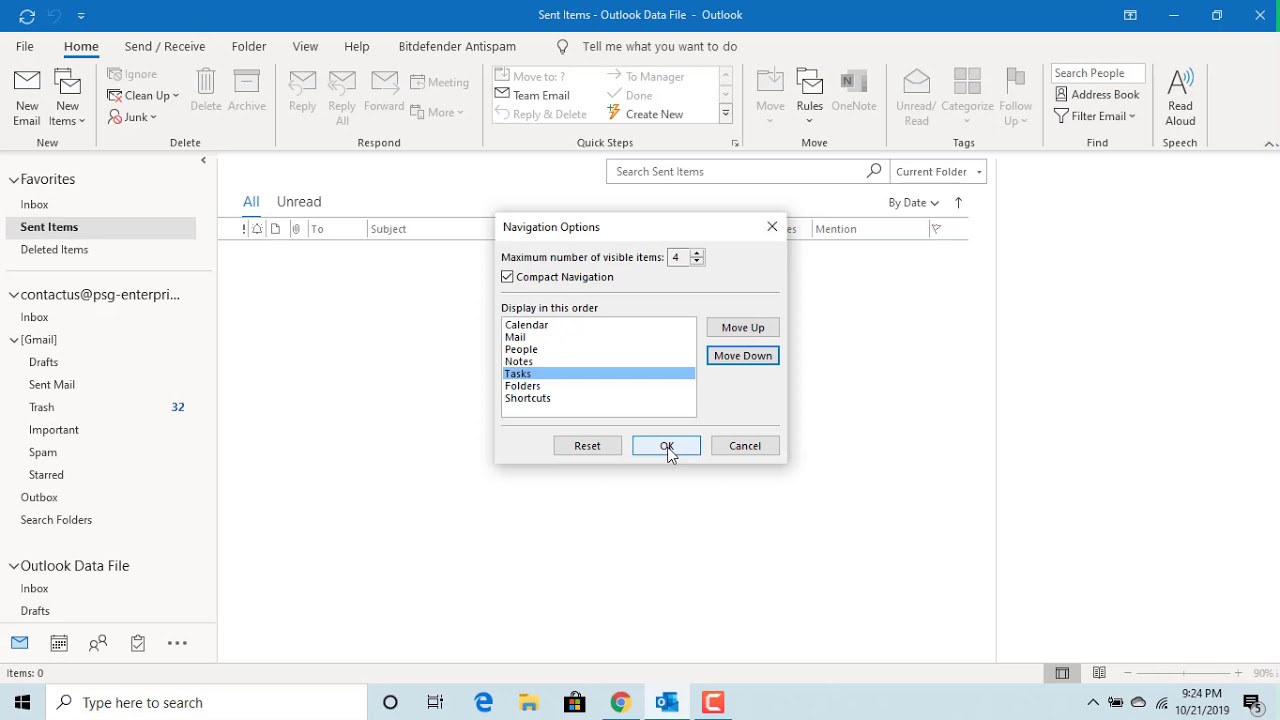 How To Customize Navigation Pane In Outlook Office 365 YouTube