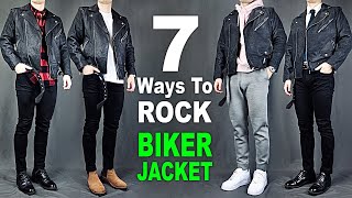 7 Ways to ROCK Biker Jacket | Mens’s Outfit Ideas