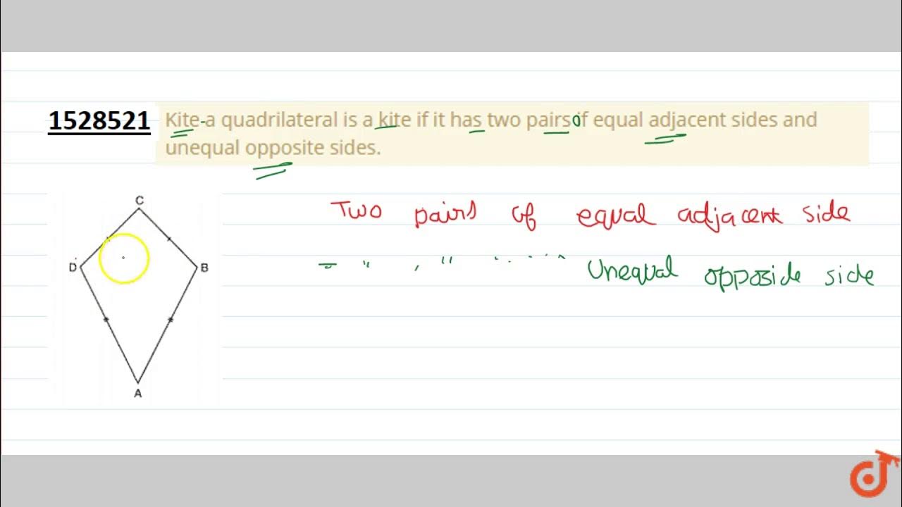 Kite a quadrilateral is a kite if it has two pairs of equal adjacent