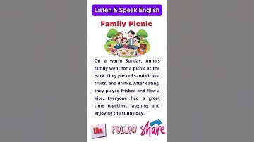 Listen & Speak English | Family Picnic  #speakenglish #english #englishlanguage #shorts #kidsenglish