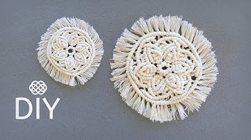 MACRAME FLOWER PATTERN COASTERS | DIY BOHO TABLE DECOR 🏵️