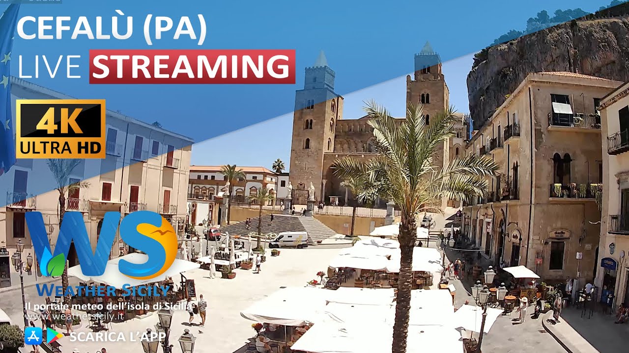 🔴 Cefalù live webcam - Panoramica Duomo