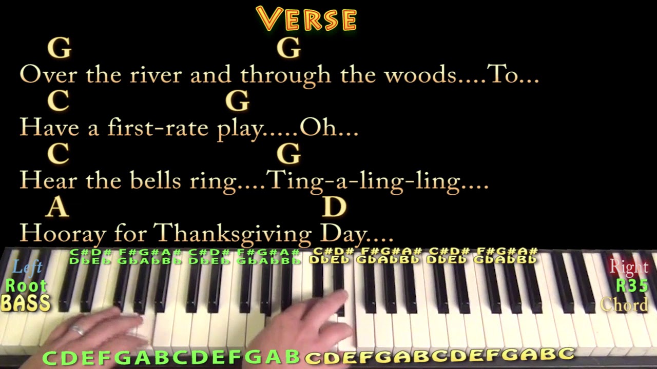 Over the River and Through the Woods (Christmas) Piano Cover Lesson in