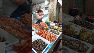 Mercado de mariscos en Santiago#comida, marisco, cocina