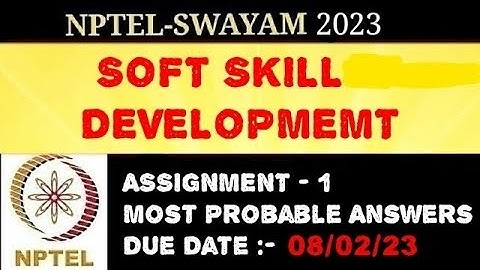 NPTEL | Soft Skill Development | Assigment - 1 | Most Probable Answers