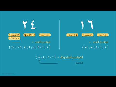 القاسم المشترك الأكبر رياضيات سادس الفصل الأول