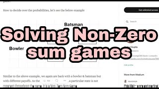 Algebraic solution for solving Non-Zero sum games for mixed strategy in Game Theory with example