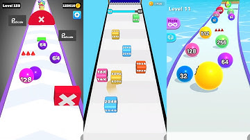 Number Ball vs 2048 Cube Run vs Ball Run 2048 3 in one Gameplay Run & Merge
