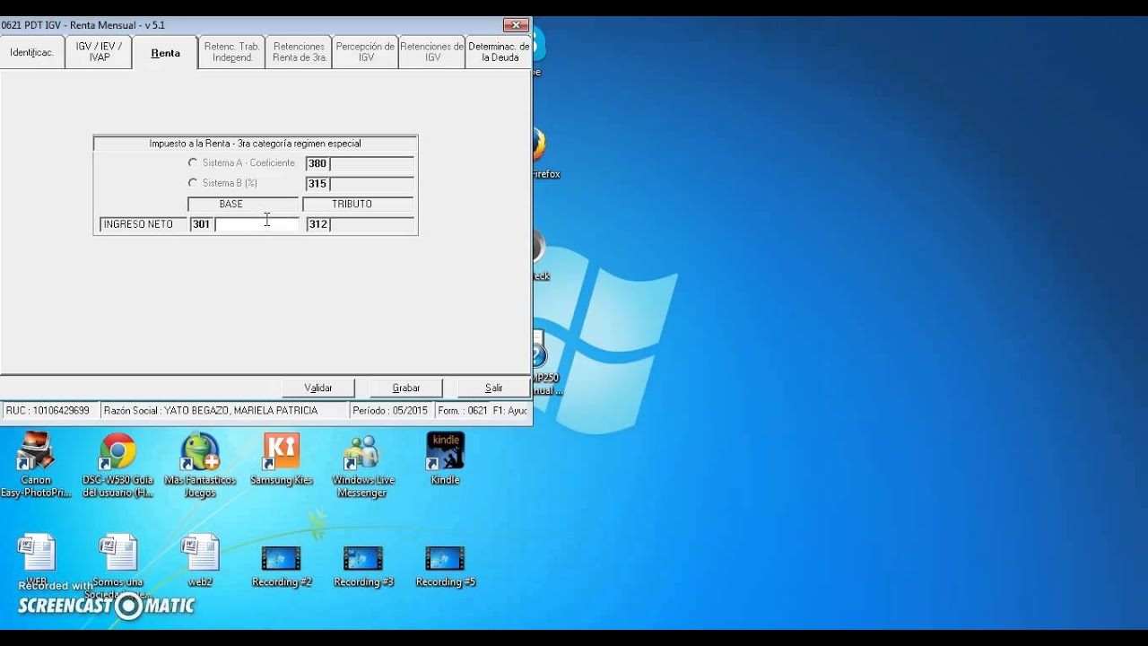 Como llenar el formulario 621 del PDT - SUNAT - YouTube