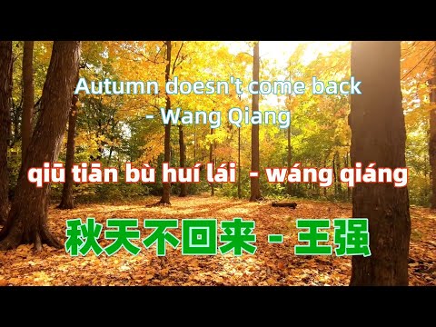 秋天不回来 - 王强 qiu tian bu hui lai- Wang Qiang.Chinese songs lyrics with Pinyin.