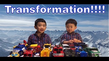 Transformation robot and car toy collection for kids (rescue bots,carbot,turning mecard)변신로봇모음.