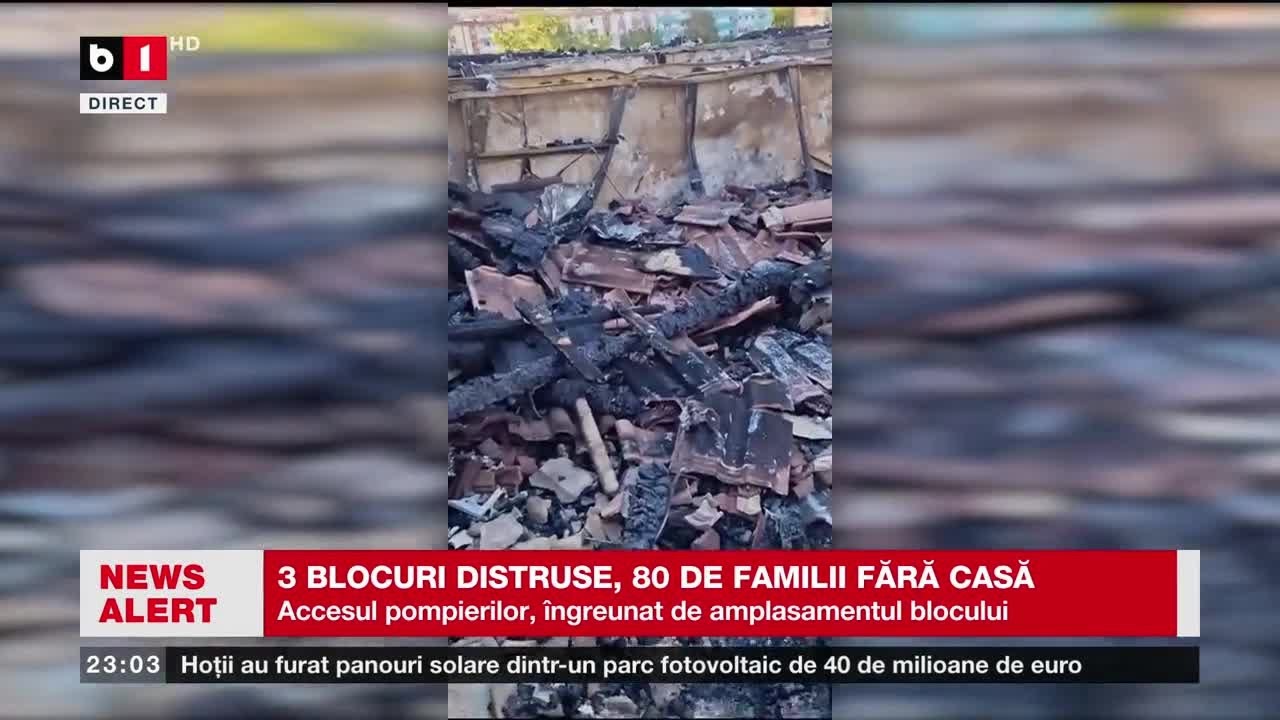 3 BLOCURI DISTRUSE, 80 DE FAMILII FĂRĂ CASĂ. Știri B1_ 7 septembrie 2023