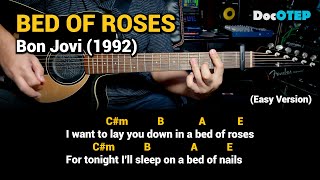 Bed Of Roses - Bon Jovi (Easy Guitar Chords Tutorial with Lyrics)