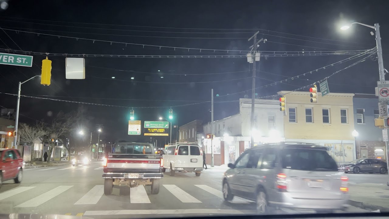 Baltimore's Brooklyn Homes and Curtis Bay at Night