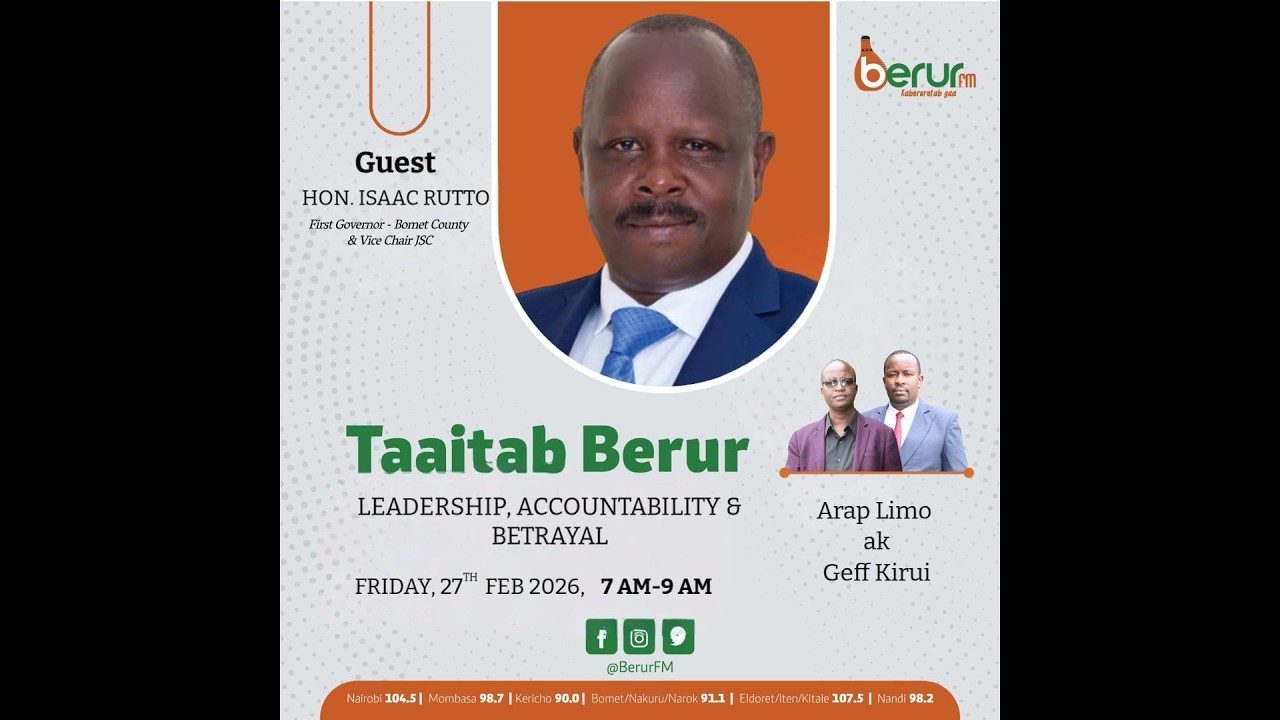 LIVE:  EXCLUSIVE INTERVIEW WITH BOMET FIRST GOVERNOR ISAAC RUTO