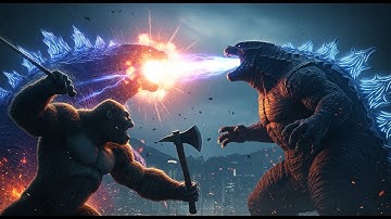 When Titans Collide: Kong vs Godzilla Cinematic Fight! The Ultimate Monsterverse Showdown
