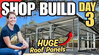Prefab Shop - Handling 44-ft. Roof Panels without a Crane
