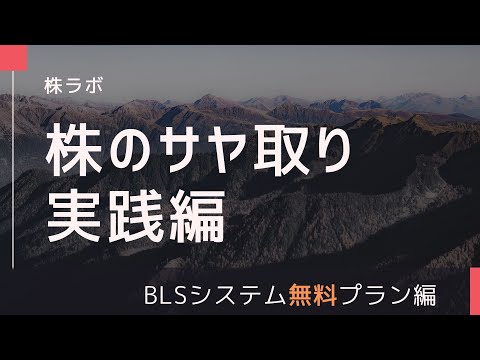 株のサヤ取りBLSシステム無料プラン実践編