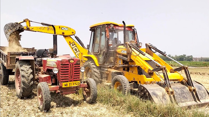 Jcb 3dx Backhoe Loader Machine Loading Mud In Old Mahindra 475 Di Tractor | Jcb Tractor | Jcb Video