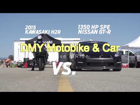 Drag Race Kawasaki Ninja H2R vs Nissan Gtr SPE 1350 hp