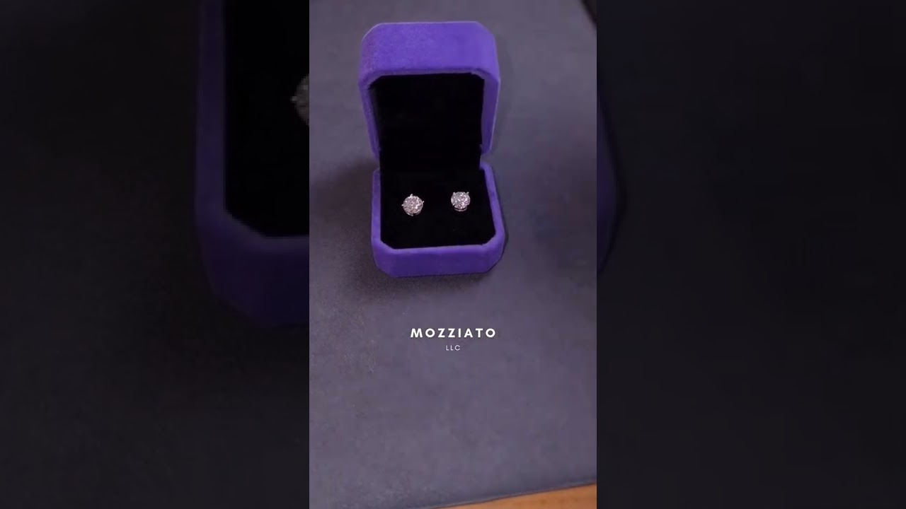 Would You Wear These BIG 8mm 2ct VVS Moissanite Diamond Stud Earrings? ➡️ Shop Link In Description