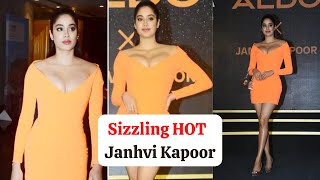 Sizzling HOT & Sexy Janhvi Kapoor IN Orange Dress