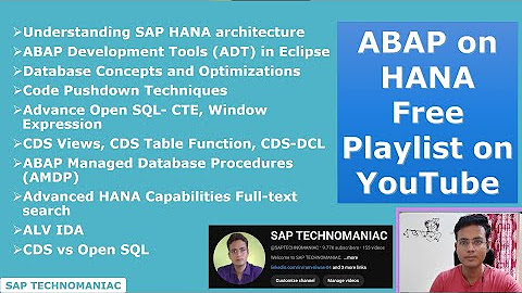 ABAP On HANA Free Tutorial - YouTube