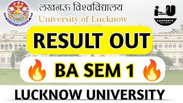 BA Sem 1 Result Out Lucknow university semester Result Update #lucknowuniversity