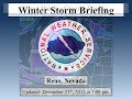 National Weather Service Reno - Dec. 21, 2012 - Updated Winter Storm Briefing for Holiday Travel