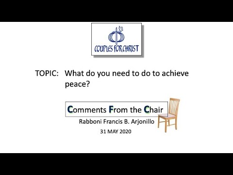 COMMENTS FROM THE CHAIR with Bro Bong Arjonillo - 31 May 2020