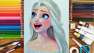 How I Drow Queen Elsa ❄️| Frozen 2 Magical Timelapse!