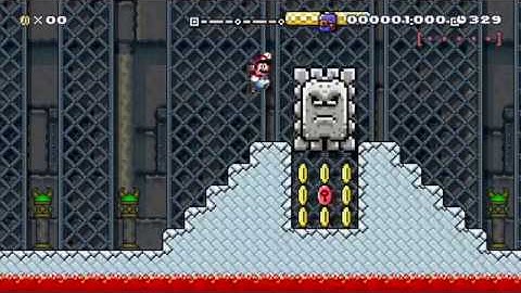 Super Mario Maker Levels: "Thwomps Above, Key Coins Below"