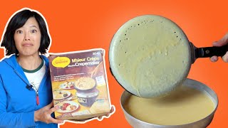 Is Dipping A Pan Into Batter A Good Idea? | THRIFT STORE Pancakes 1970s Sunbeam M'sieur Crepe Maker