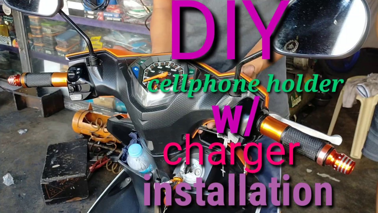 How to install cellphone charger in motorcycle #charger # cellphone holder