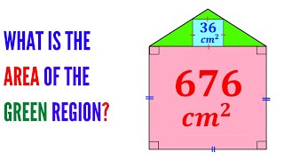 Can you find the area of the Green shaded region? | (Triangle and squares) | #math #maths